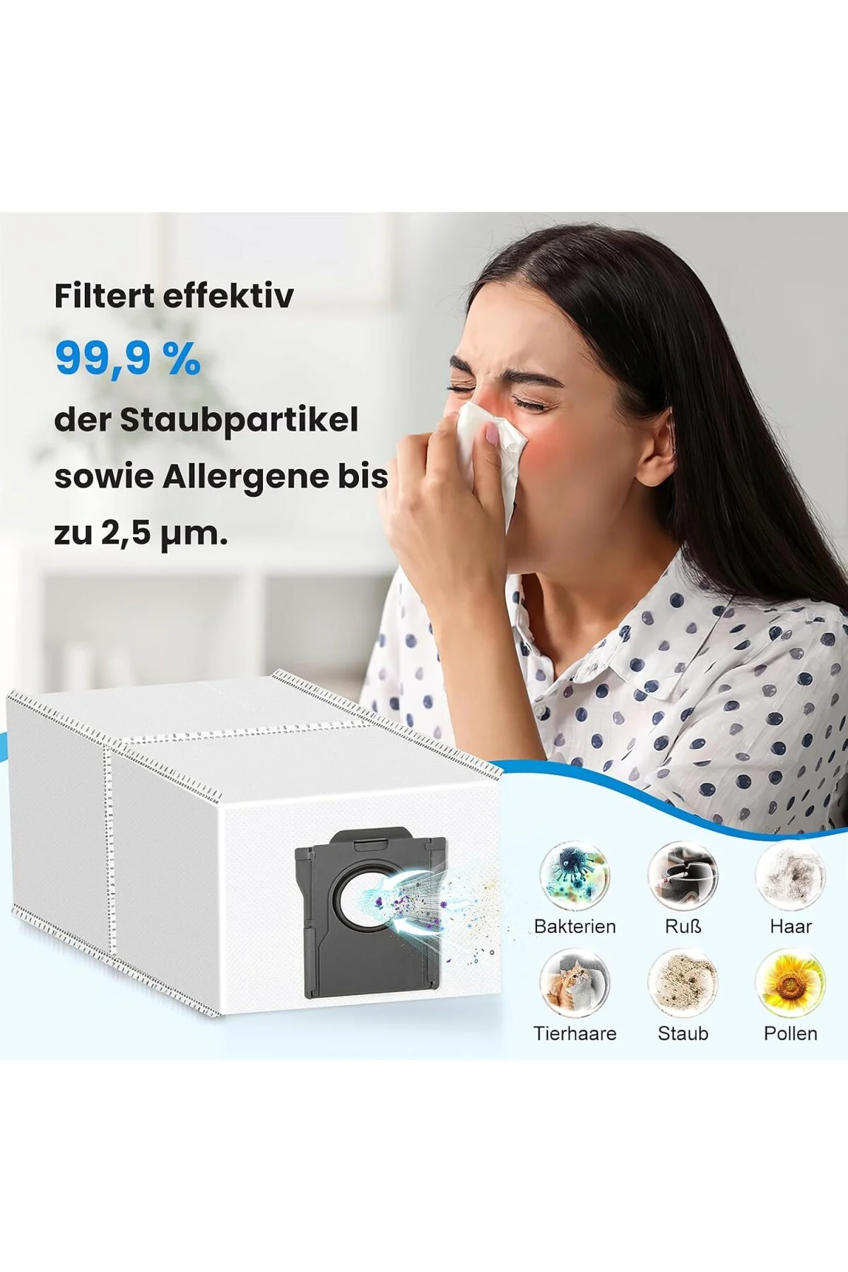 D10 Plus Gen 2 / L10s Plus Robot Süpürge için 8 Adet Toz Torbası,