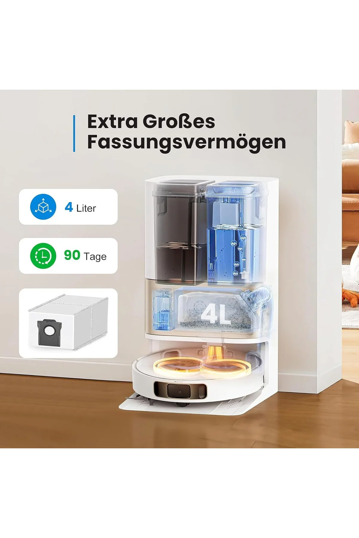 D10 Plus Gen 2 / L10s Plus Robot Süpürge için 8 Adet Toz Torbası,