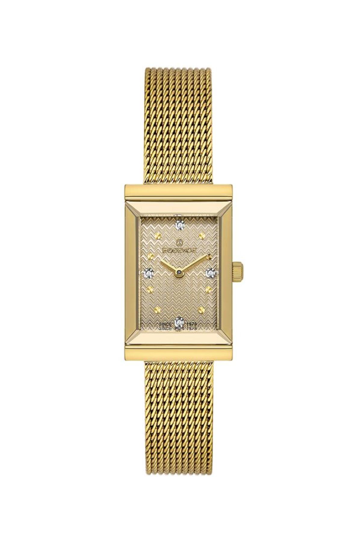 Essence D1213.110 Taşlı Tasarım Hasır/Çelik Kordon Dikdörtgen Kadran Çeli