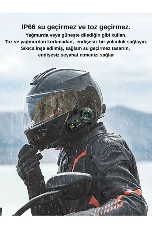 D2-6x 1000m Mesafeli 6 Kanallı İntercom Bluetooth Motosiklet Kask Kulaklığı İntercom Kulaklık