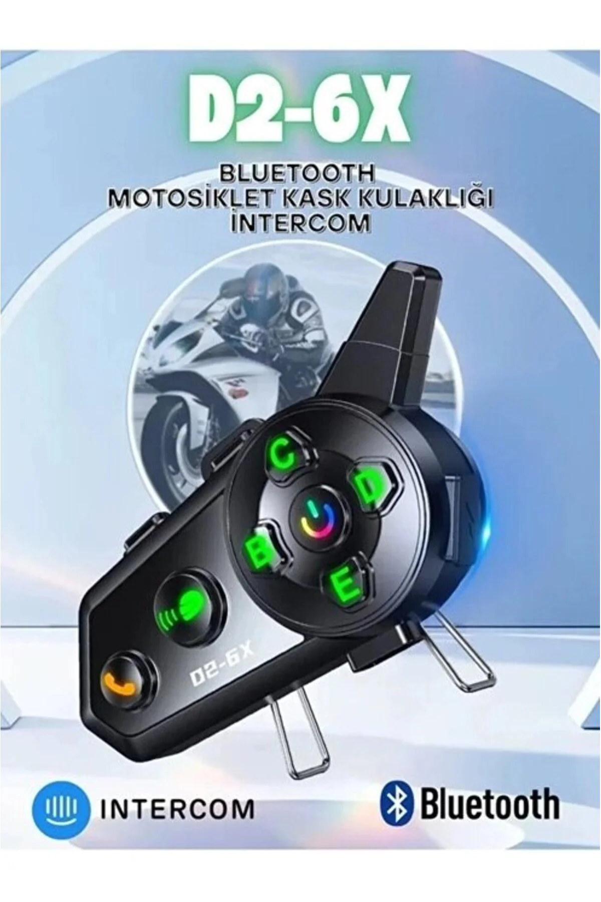 D2-6x 1000m Mesafeli 6 Kanallı İntercom Bluetooth Motosiklet Kask D2-6x 1000m Mesafeli 6 Kanallı İntercom Bluetooth Motosiklet Kask