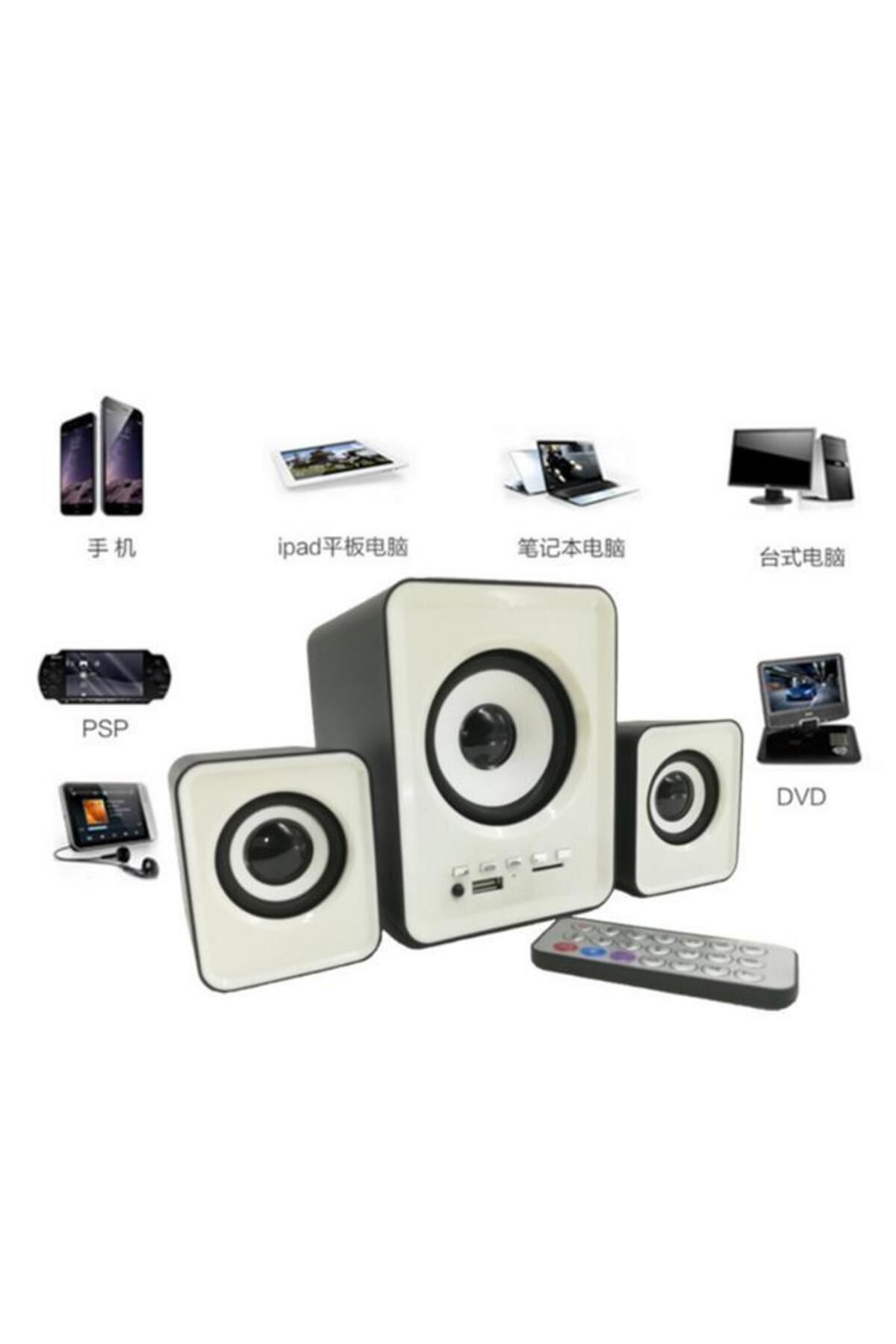 Torima D23 Beyaz Bluetooth Hoparlör - 3.5Mm Kablolu Bilgisayar Hoparlörü