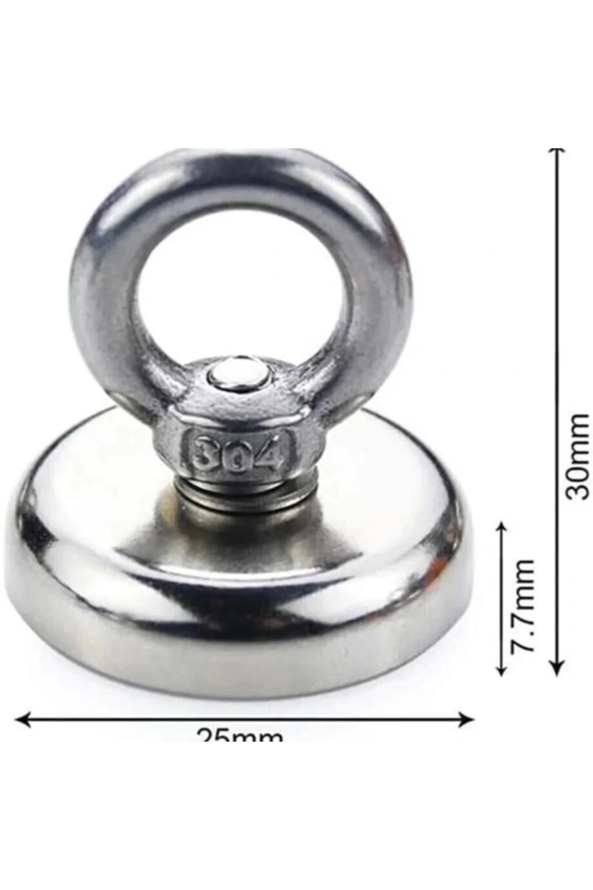 D25 19kg Fishing Magnet 25mm Askılı Güçlü Neodyum Mıknatıs