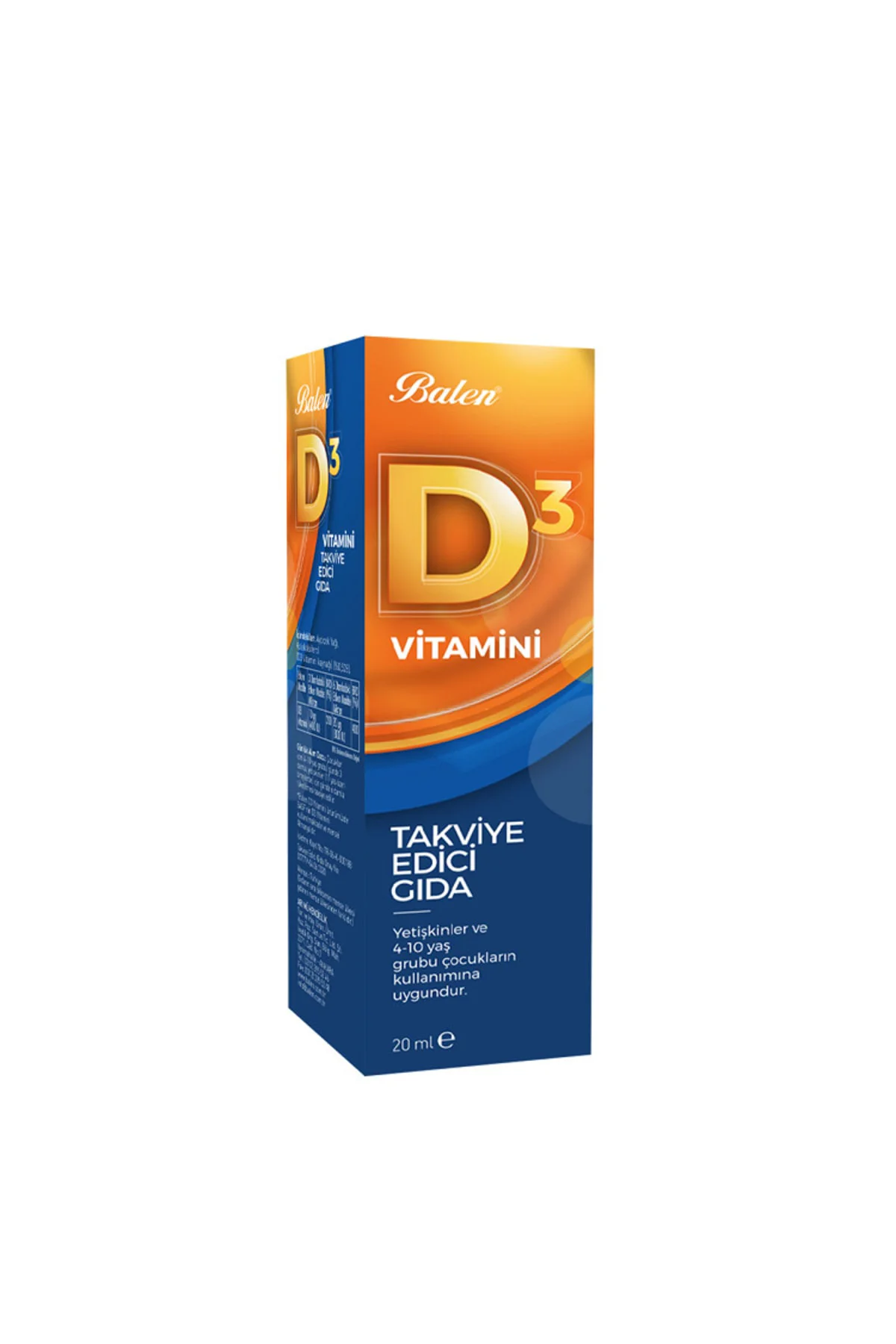 D3 Vitamini 20 ml Sıvı 1 Adet