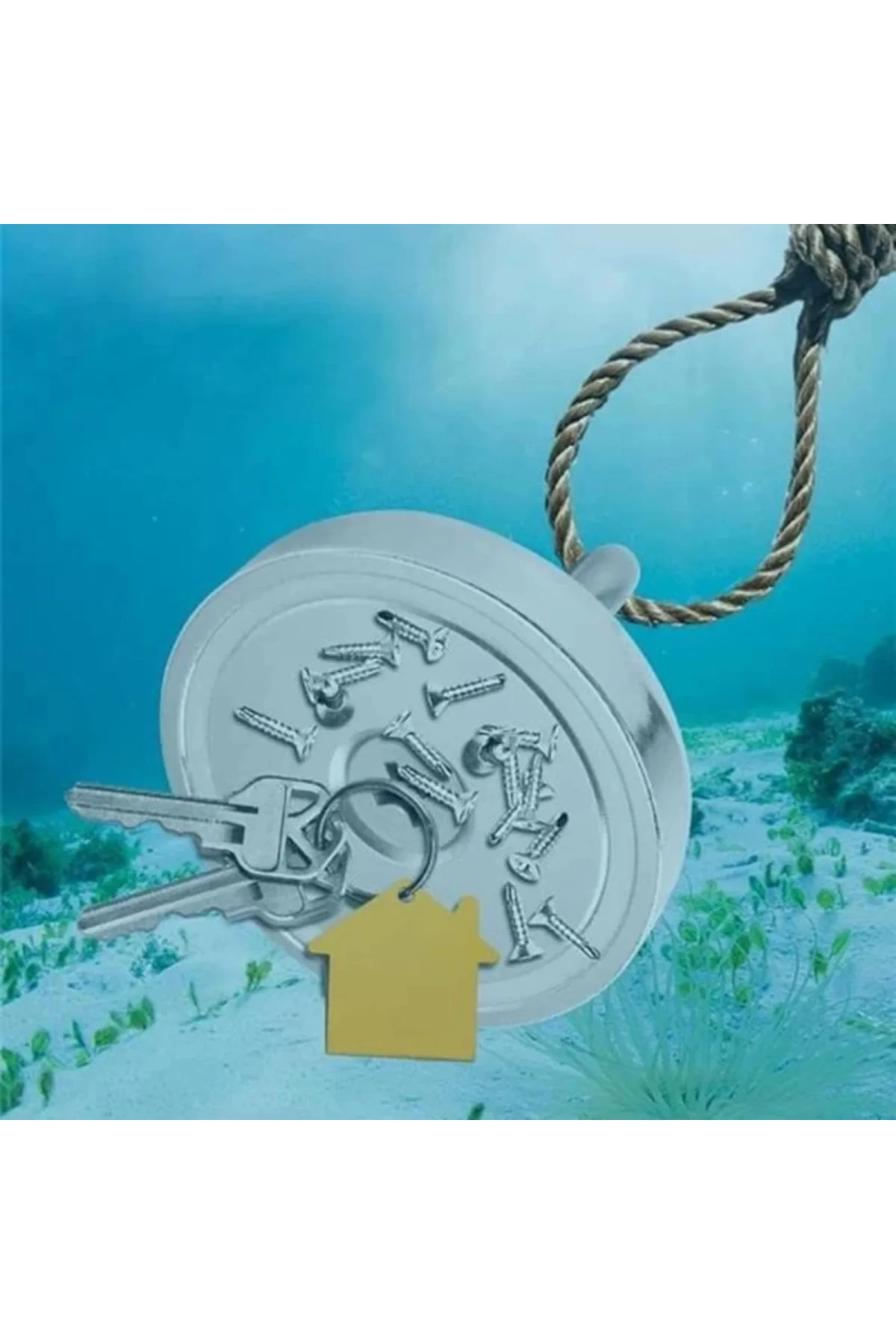 D48 Güçlü Neodyum Mıknatıs 48mm 75kg Askılı Fishing Salvage Magnet