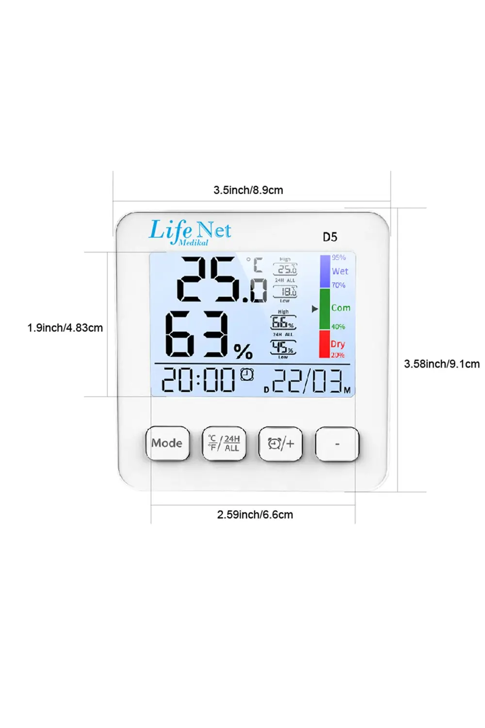 D5  Mini İç Mekan Dijital Isı ve Nem Ölçer Dış sıcaklık Termometr