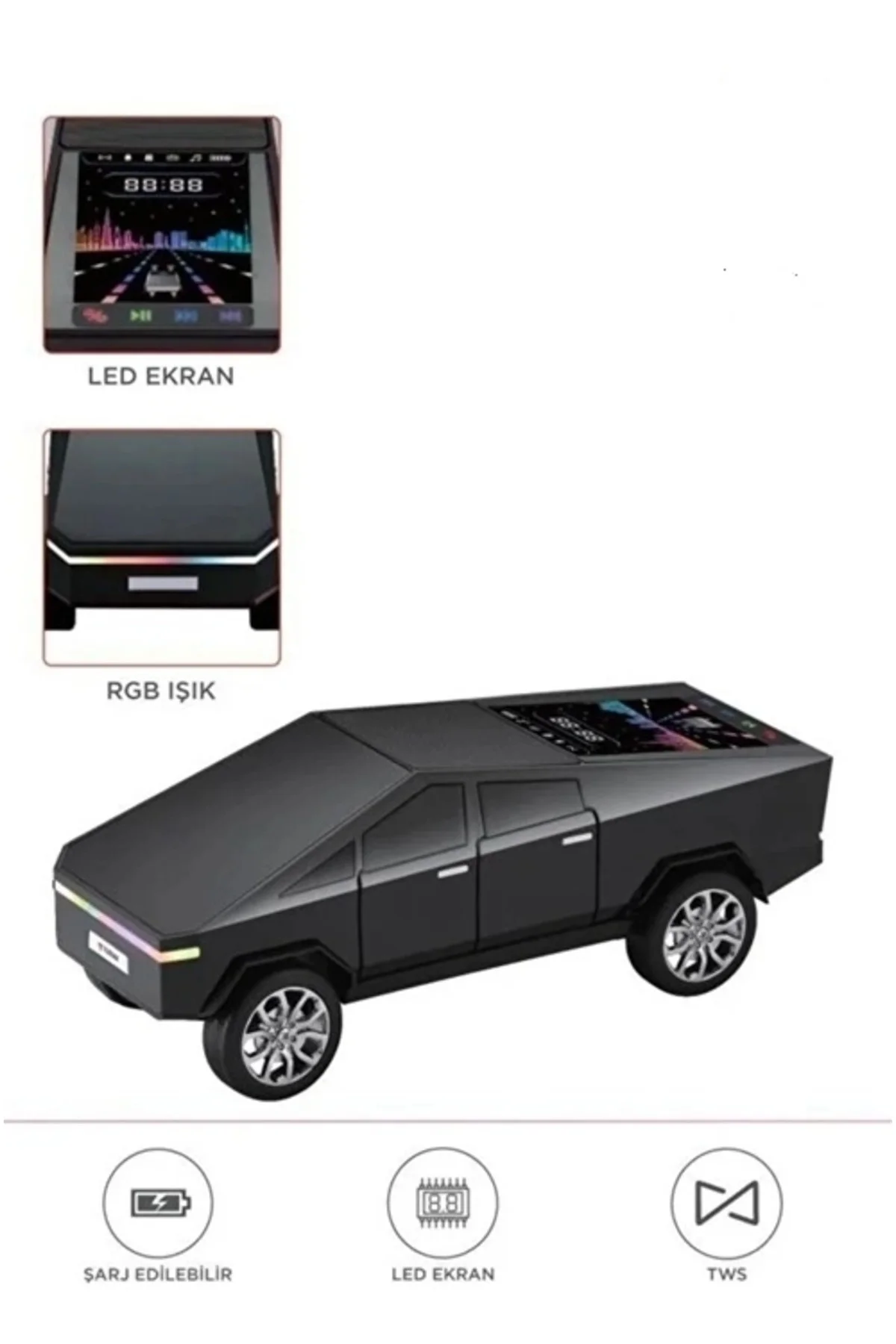 D68 Cyber Model Araba Tasarımlı Bluetooth Hoparlör 15w Güçlü Ses 