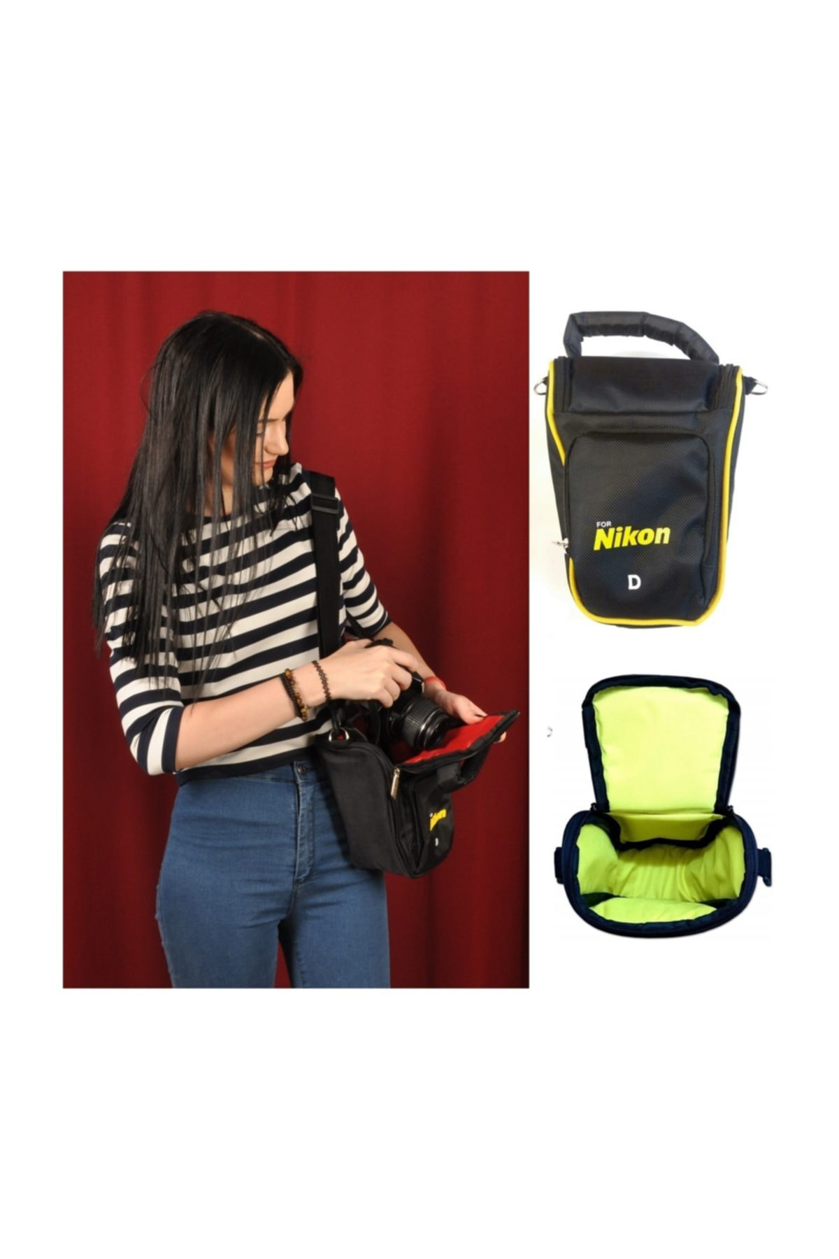 D7500, Dslr, Fotoğraf Makinesi Için V, Üçgen Çanta