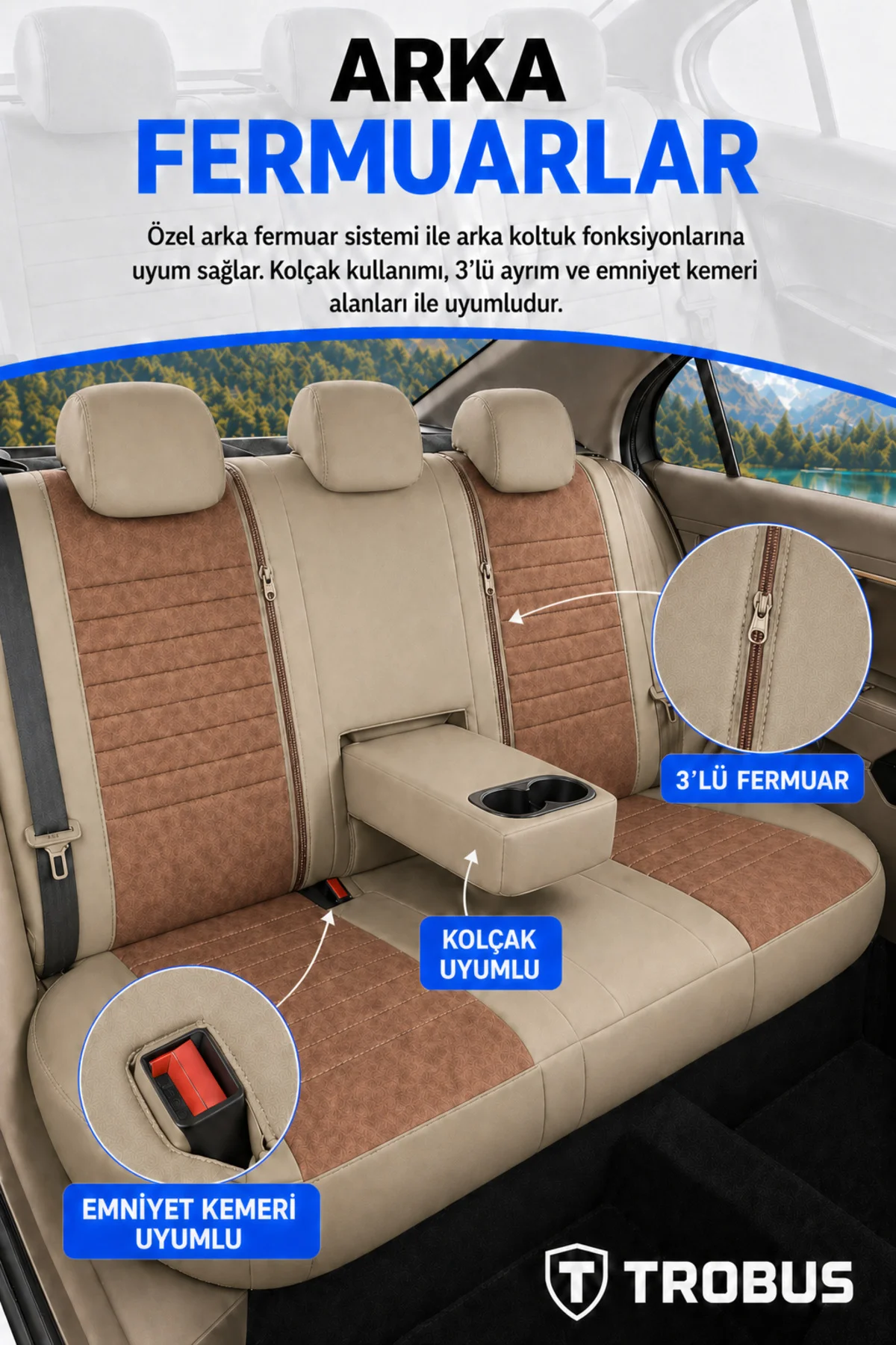 Dacia Dokker 2016-2021 Uyumlu Apex Serisi Tay Tüyü Oto Koltuk Kılıfı Bej Kahve Dacia Dokker 2016-2021 Uyumlu Apex Serisi Tay Tüyü Oto Koltuk Kılıfı Bej Kahve