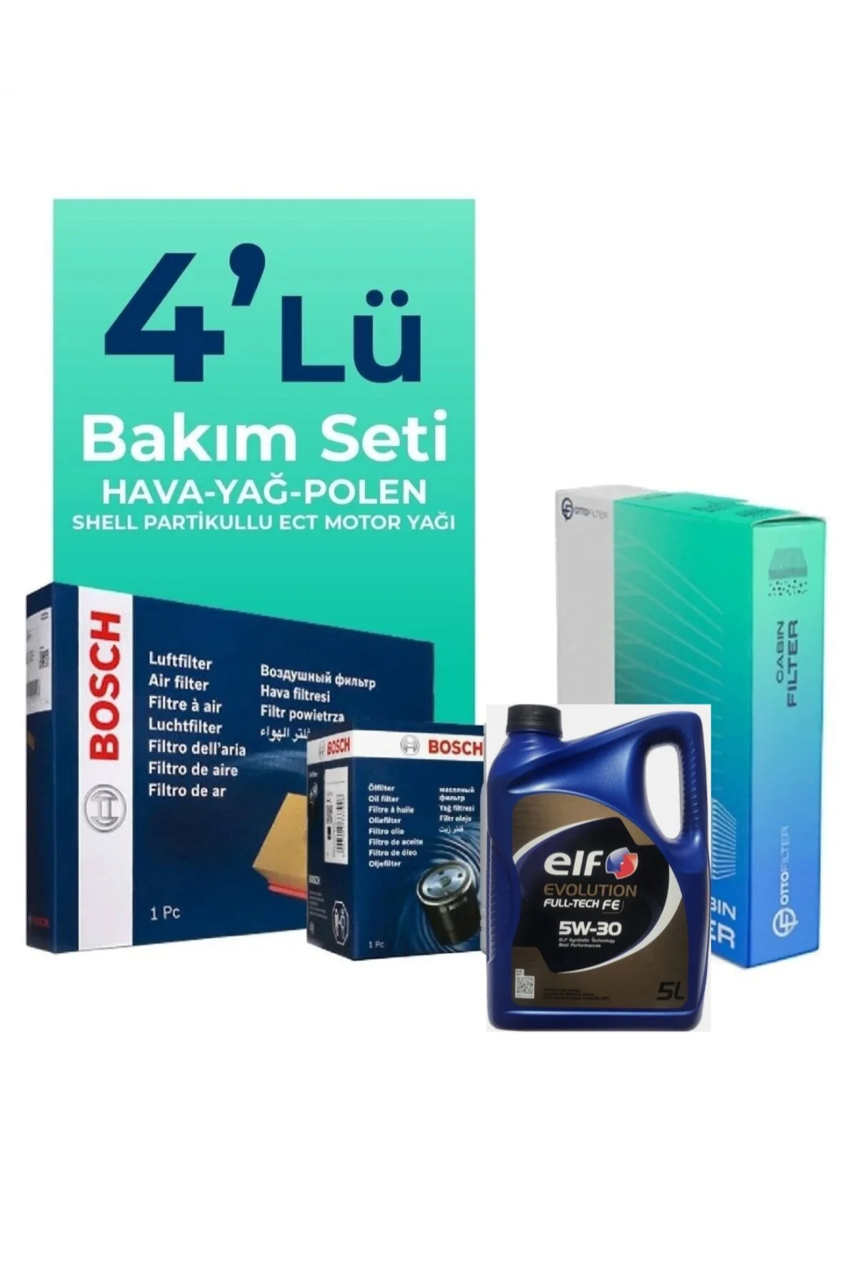 Dacia Duster 1.5 Dci KW80 Filtre Seti 2013-2018 +Elf Motor Yağı 5w30 5lt