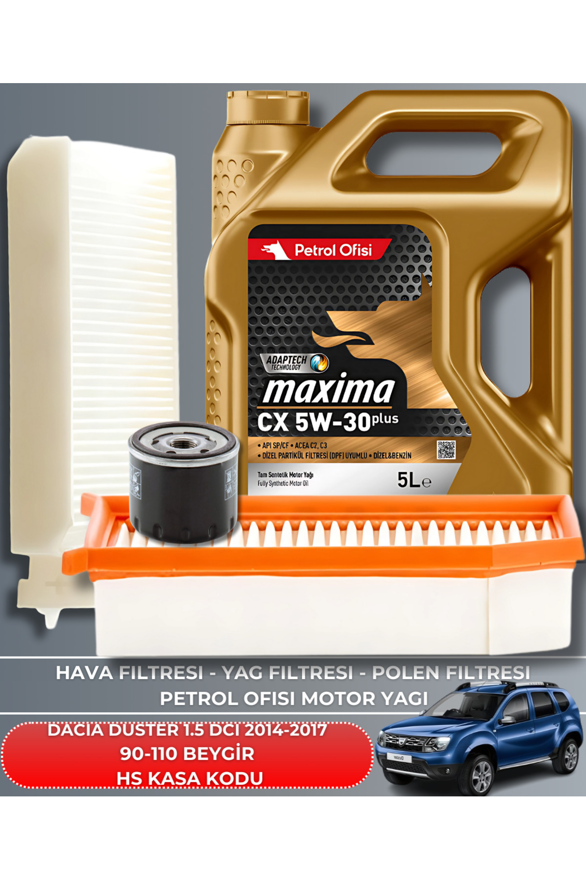 DACIA DUSTER 1.5 DCI 2014-2015-2016-2017 90-110 BEYGİR FİLTRE - Y