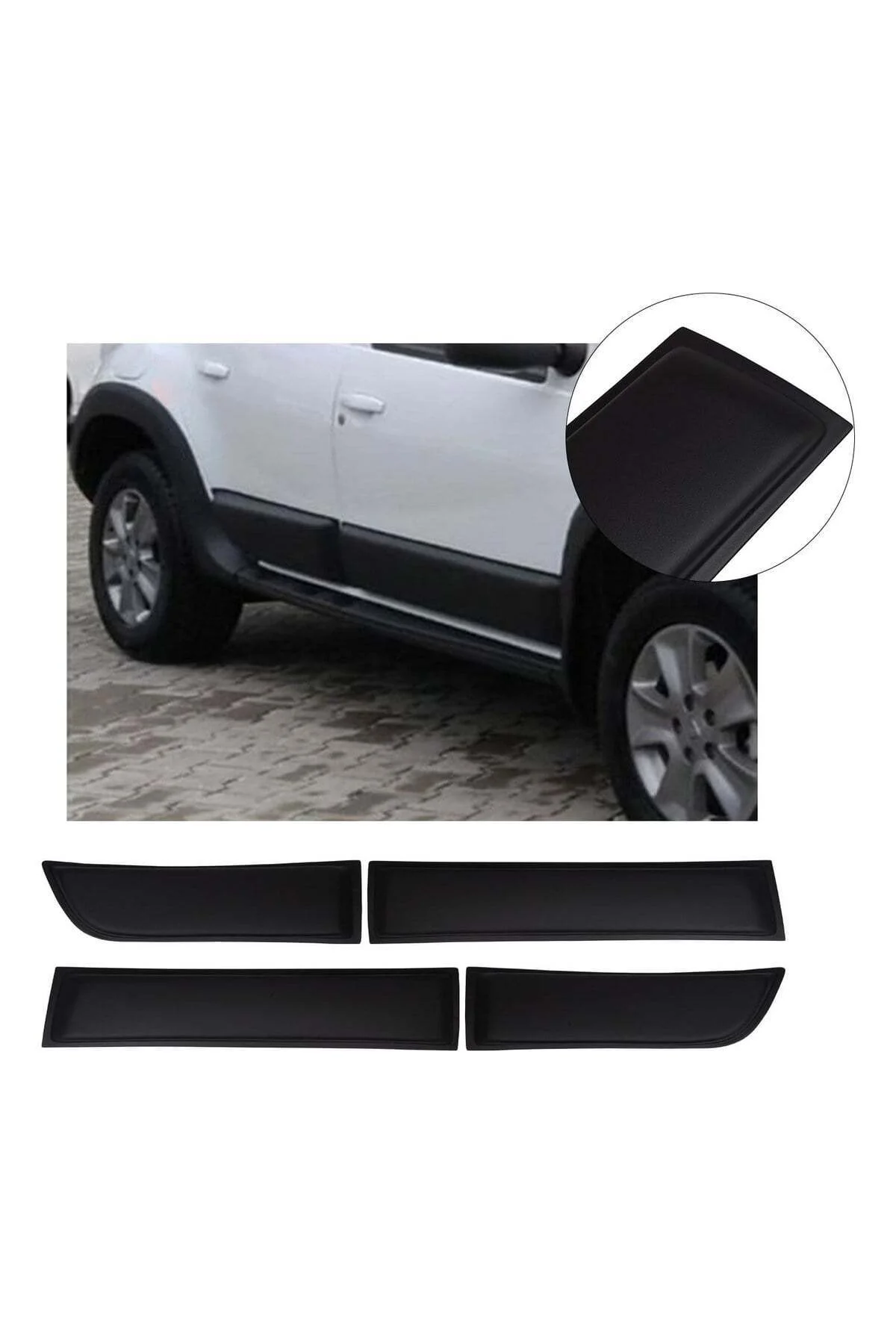 Dacia Duster 2010-2017 Uyumlu Kapı Dodik Seti 4 Parça ABS Düz Mat Siyah - Görsel 2