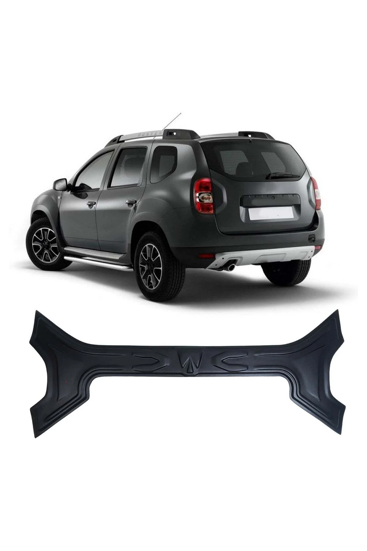 Dacia Duster 2010-2017 Uyumlu Arka Bagaj Kapağı Kaplaması 1 Parça ABS Mat Siyah - Görsel 2