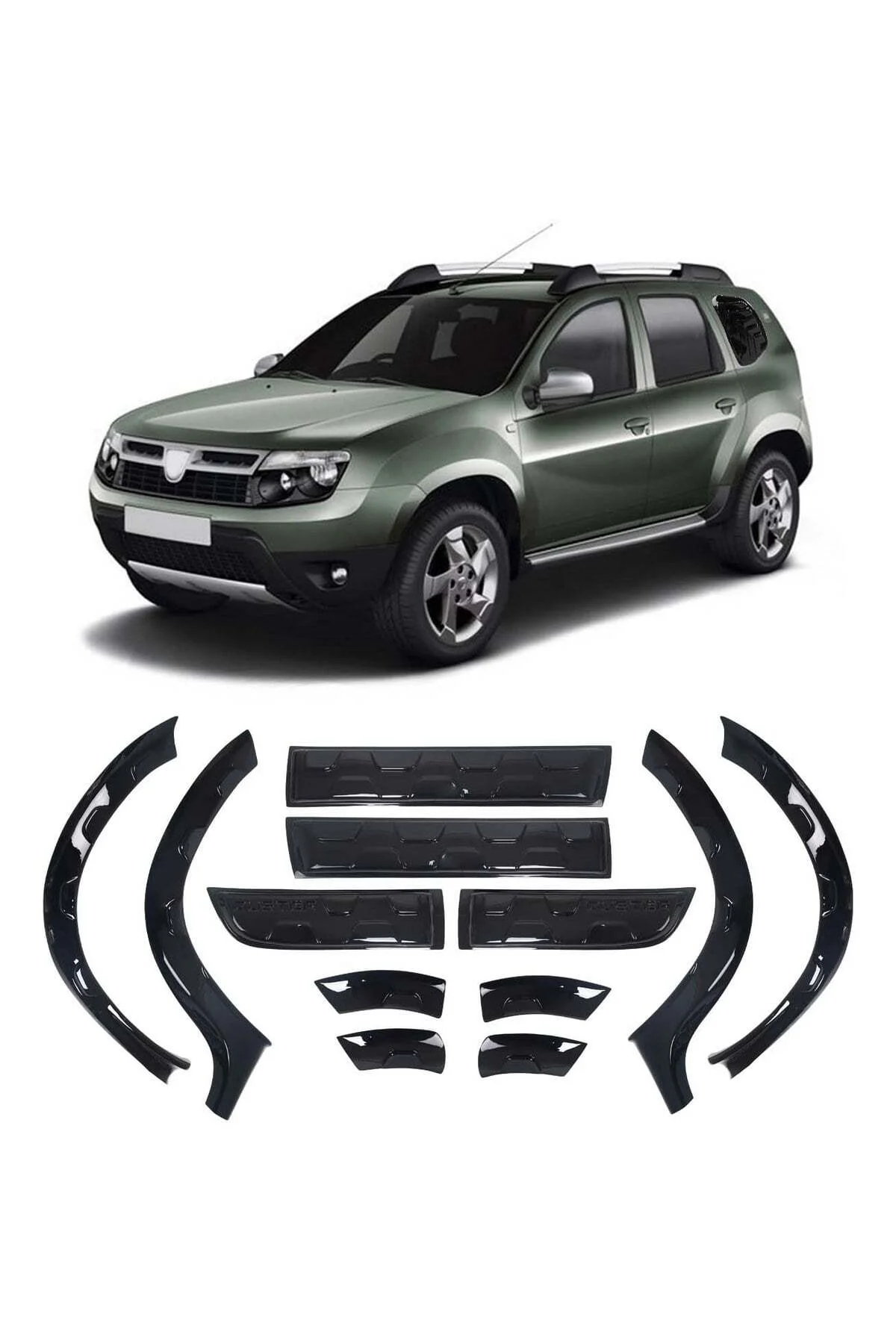 Dacia Duster 2010-2017 Uyumlu Duster Yazılı Dodik Seti 12+2 Parça ABS Damalı Parlak Siyah Dacia Duster 2010-2017 Uyumlu Duster Yazılı Dodik Seti 12+2 Parça ABS Damalı Parlak Siyah