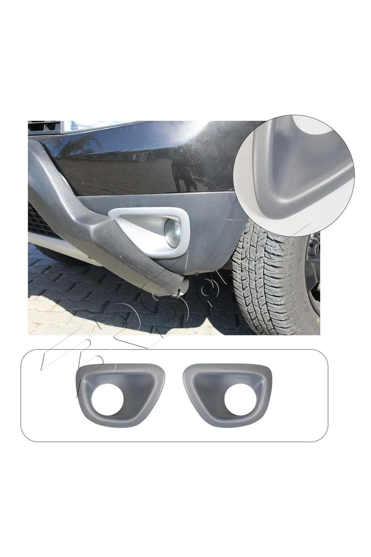 Dacia Duster 2010-2017 Uyumlu Sis Farı Çerçevesi 2 Parça ABS Mat Gri Dacia Duster 2010-2017 Uyumlu Sis Farı Çerçevesi 2 Parça ABS Mat Gri