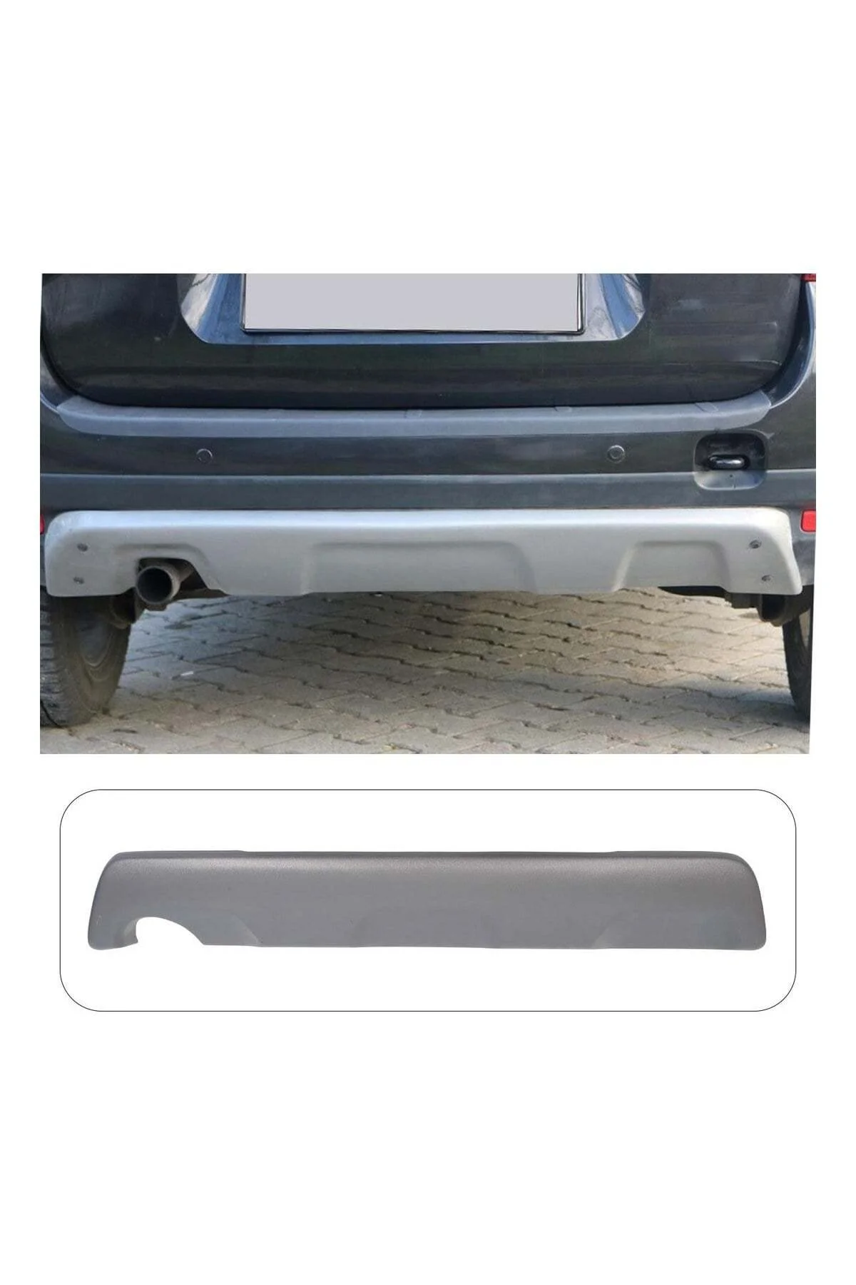 Dacia Duster 2010-2017 Park Sensörlü Uyumlu Arka Tampon Difüzörü 1 Parça ABS Gri Dacia Duster 2010-2017 Park Sensörlü Uyumlu Arka Tampon Difüzörü 1 Parça ABS Gri