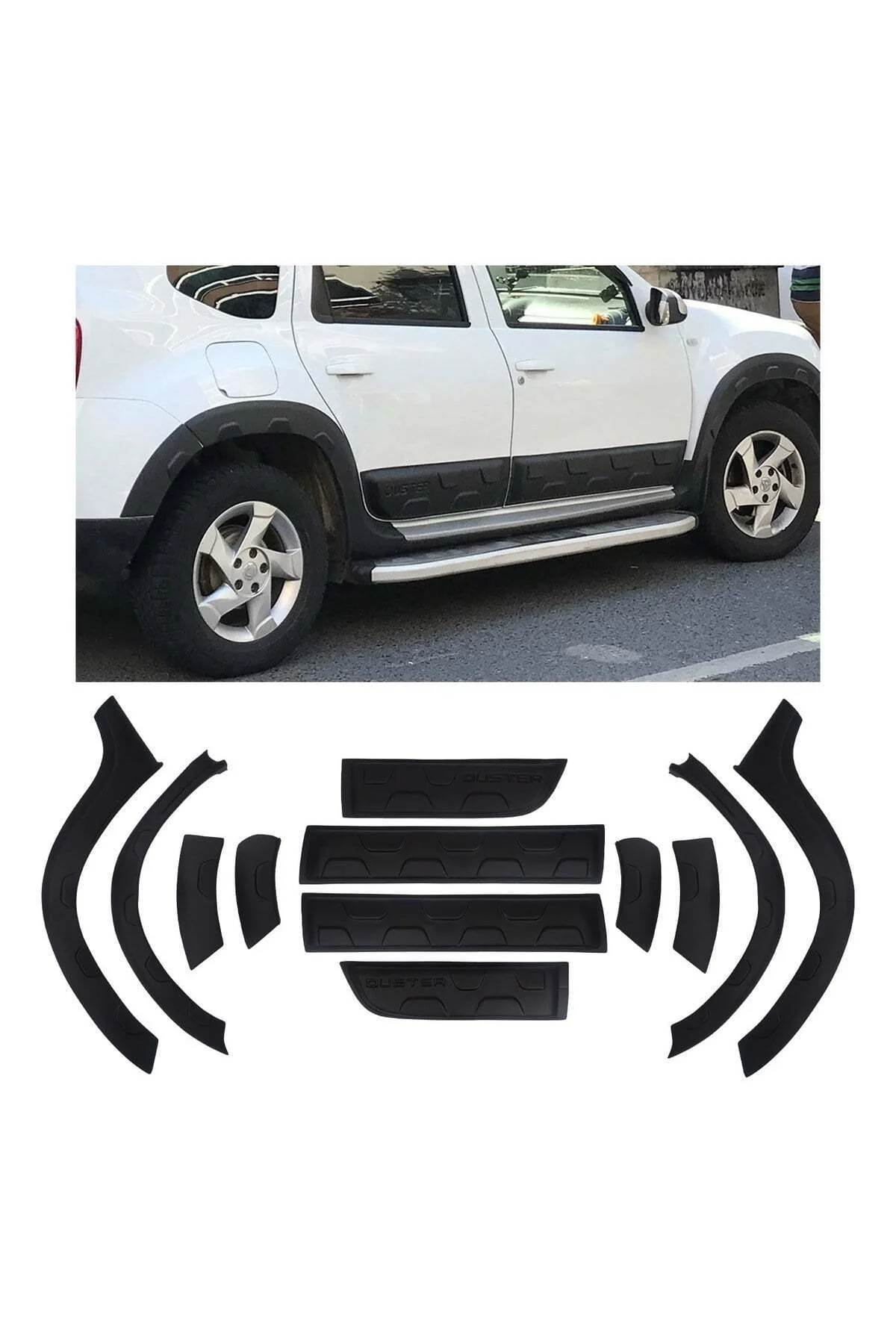 Dacia Duster 2010-2017 Uyumlu Duster Yazılı Dodik Seti 12+2 Parça ABS Damalı Mat Siyah Dacia Duster 2010-2017 Uyumlu Duster Yazılı Dodik Seti 12+2 Parça ABS Damalı Mat Siyah - Görsel 2