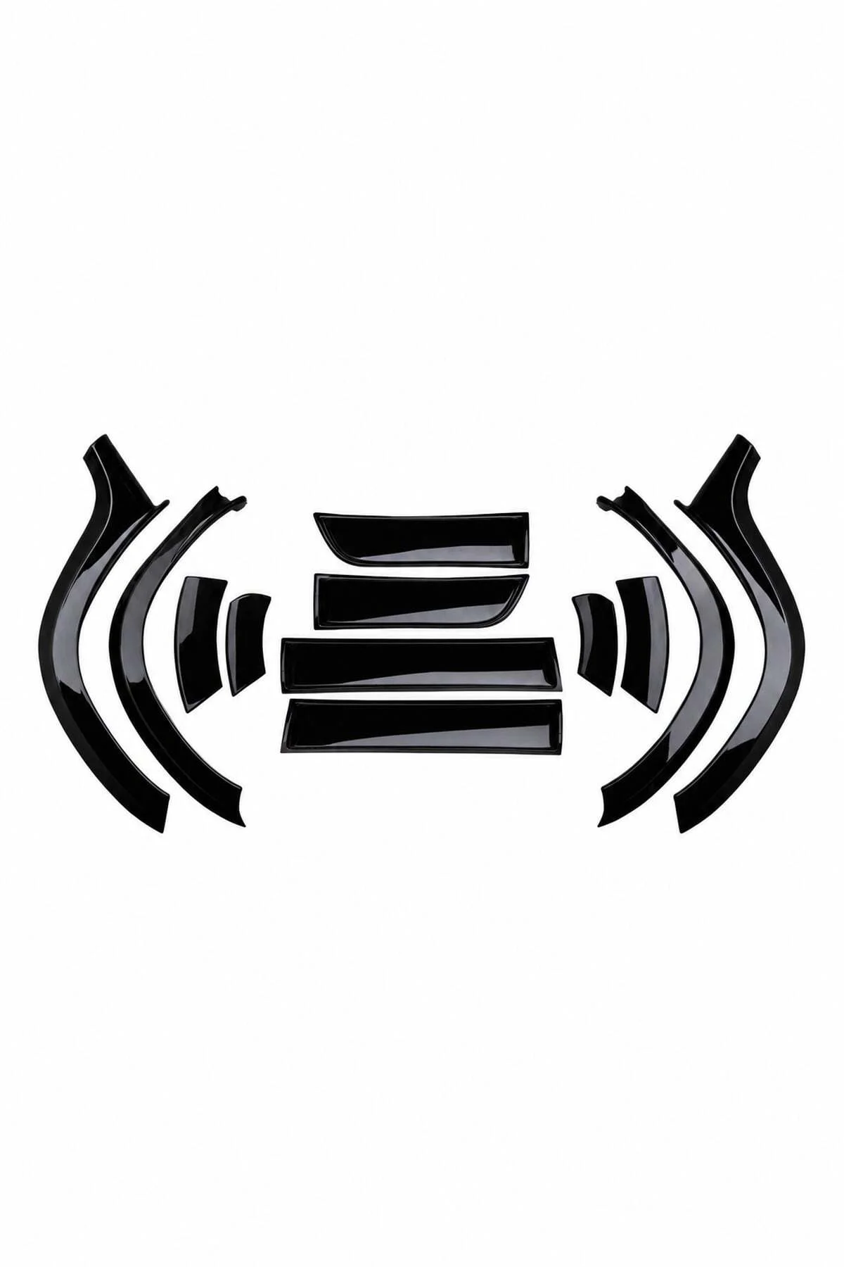 Dacia Duster 2010-2017 Uyumlu Dodik Seti 12+2 Parça ABS Düz Parlak Siyah - Görsel 5