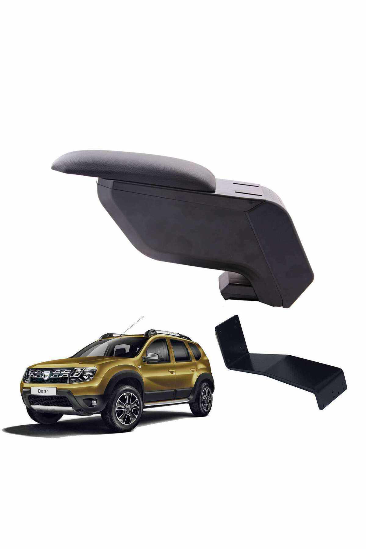 Dacia Duster 2014 Delmesiz Çelik Ayaklı Siyah Kolçak Kol Dayama