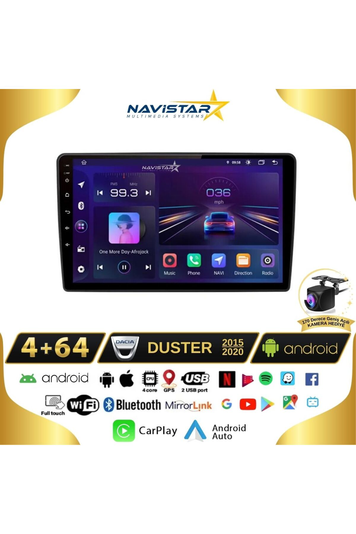 Dacia Duster 2015-2020 Model 4gb 64gb Android 13 Kablosuz Carplay Dacia Duster 2015-2020 Model 4gb 64gb Android 13 Kablosuz Carplay