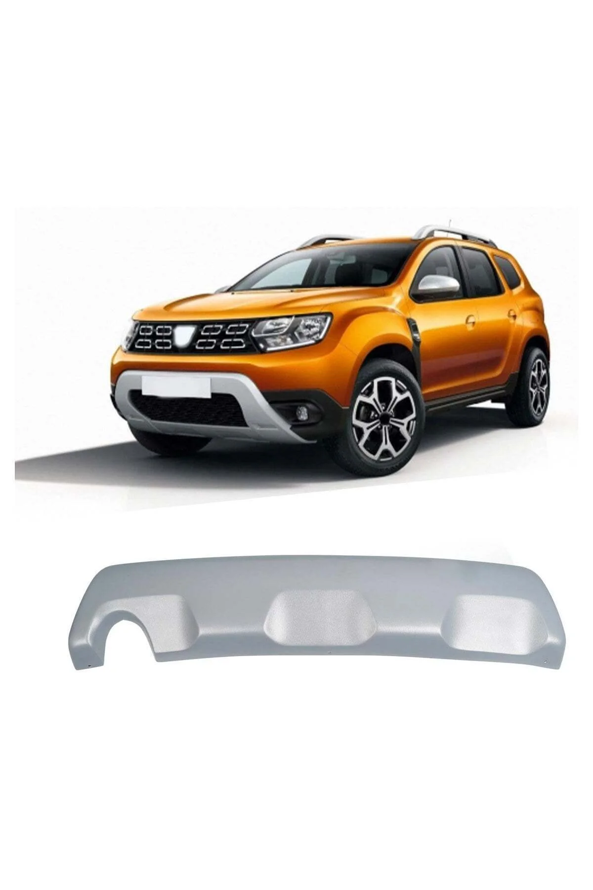 Dacia Duster 2018-2024 Park Sensörlü Uyumlu Arka Tampon Difüzörü 1 Parça ABS Gri - Görsel 3