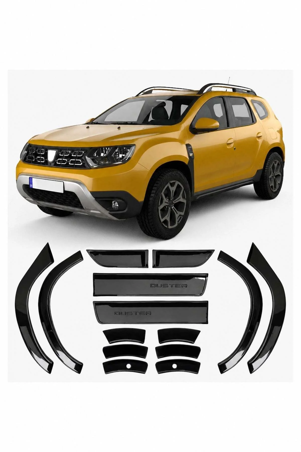 Dacia Duster 2018-2024 Uyumlu Dodik Seti 12+2 Parça ABS Düz Parlak Siyah Dacia Duster 2018-2024 Uyumlu Dodik Seti 12+2 Parça ABS Düz Parlak Siyah - Görsel 2