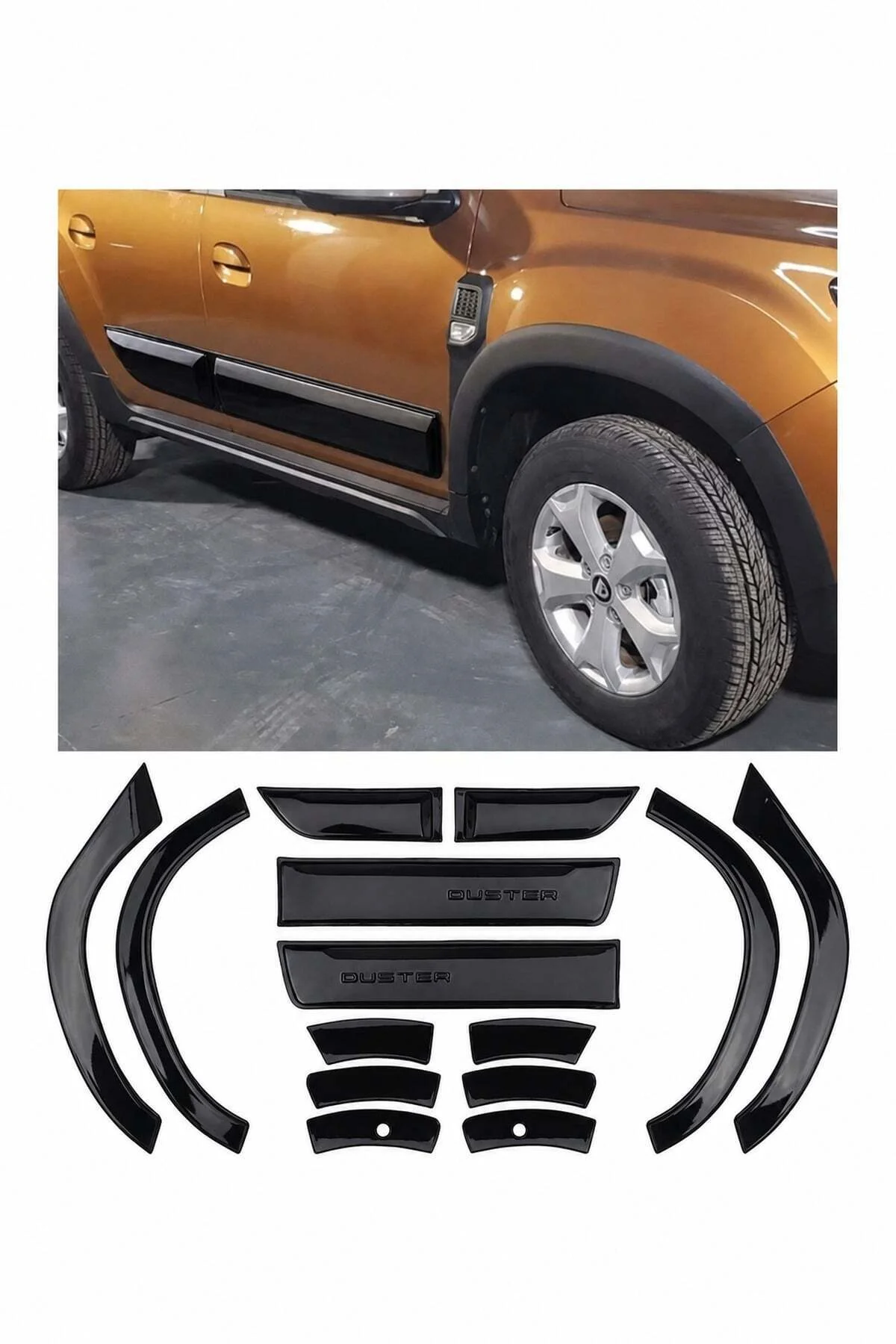Dacia Duster 2018-2024 Uyumlu Dodik Seti 12+2 Parça ABS Düz Parlak Siyah Dacia Duster 2018-2024 Uyumlu Dodik Seti 12+2 Parça ABS Düz Parlak Siyah