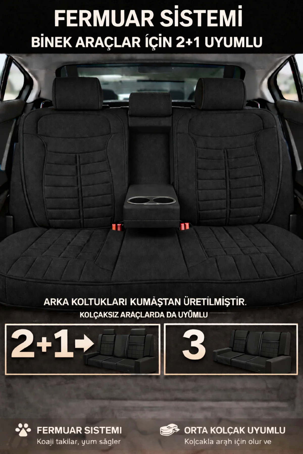 Dacia Duster 2018+ Mira 5 Parça Oto Koltuk Minderi Terletmez Kaymaz Taban Siyah Fiyatı, Yorumları ve Özellikleri