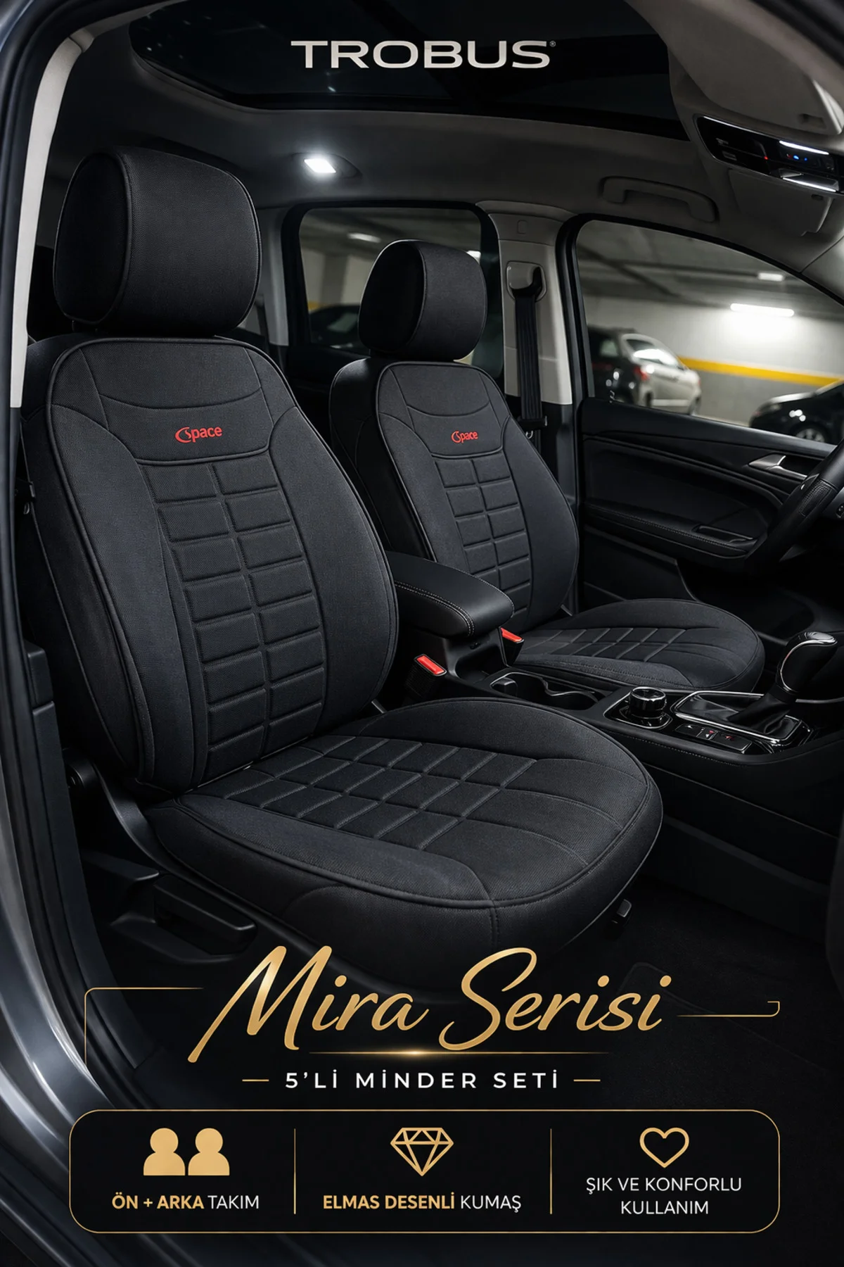 Dacia Duster 2018+ Mira 5 Parça Oto Koltuk Minderi Terletmez Kaymaz Taban Siyah Fiyatı, Yorumları ve Özellikleri