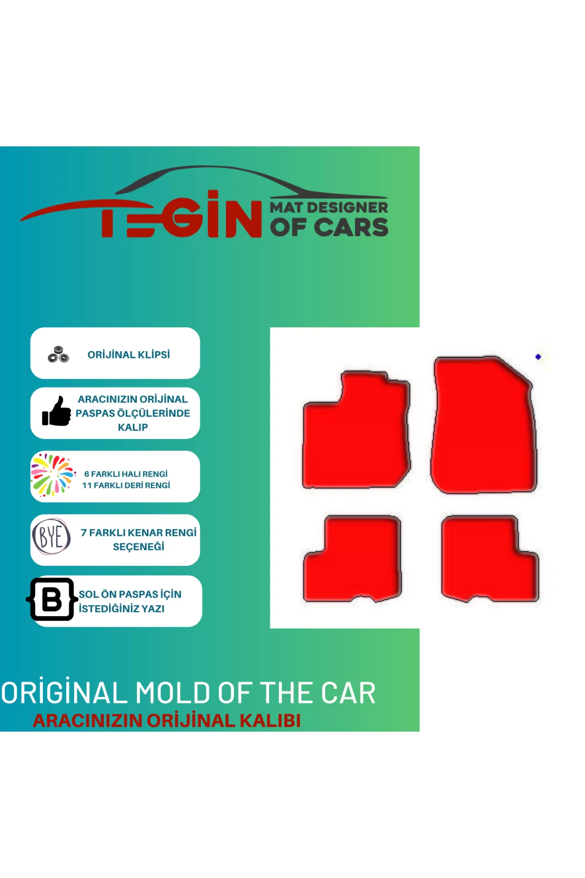 Dacia Duster 2018 Ve Sonrası Prime Kırmızı Halı Kırmızı Kenar Hal