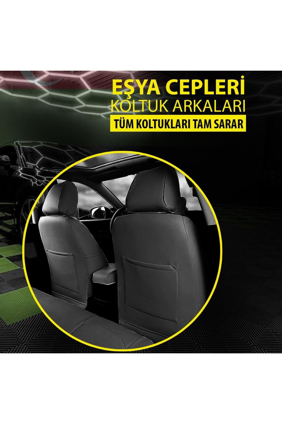 Nice Shop Dacia Duster 2018-Uyumlu Oto Koltuk Kilifi Eco Serisi - Siyah