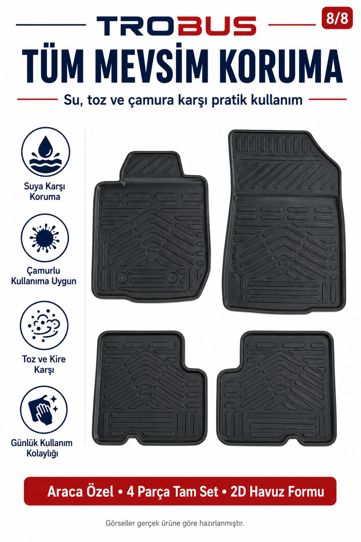 Dacia Duster 4x2 2009-2017 4 Parça 2D Paspas Fiyatı, Yorumları ve Özellikleri