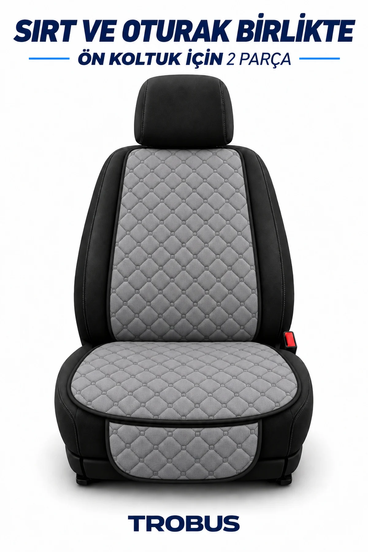 Dacia Logan 2004+ Kapitone Kumaş Koltuk Minderi Ön İkili 4 Parça Gri Siyah Dacia Logan 2004+ Kapitone Kumaş Koltuk Minderi Ön İkili 4 Parça Gri Siyah - Görsel 2