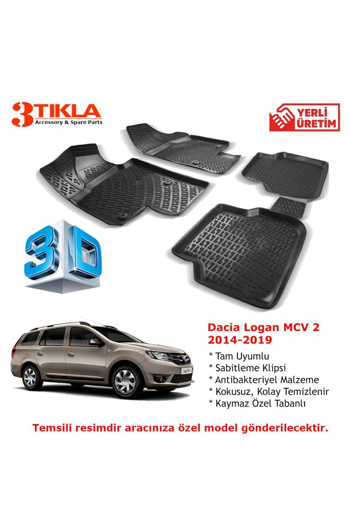 Dacia Logan MCV 2 2014-2019 Premium 3D Havuzlu Paspas Seti Fiyatı, Yorumları ve Özellikleri