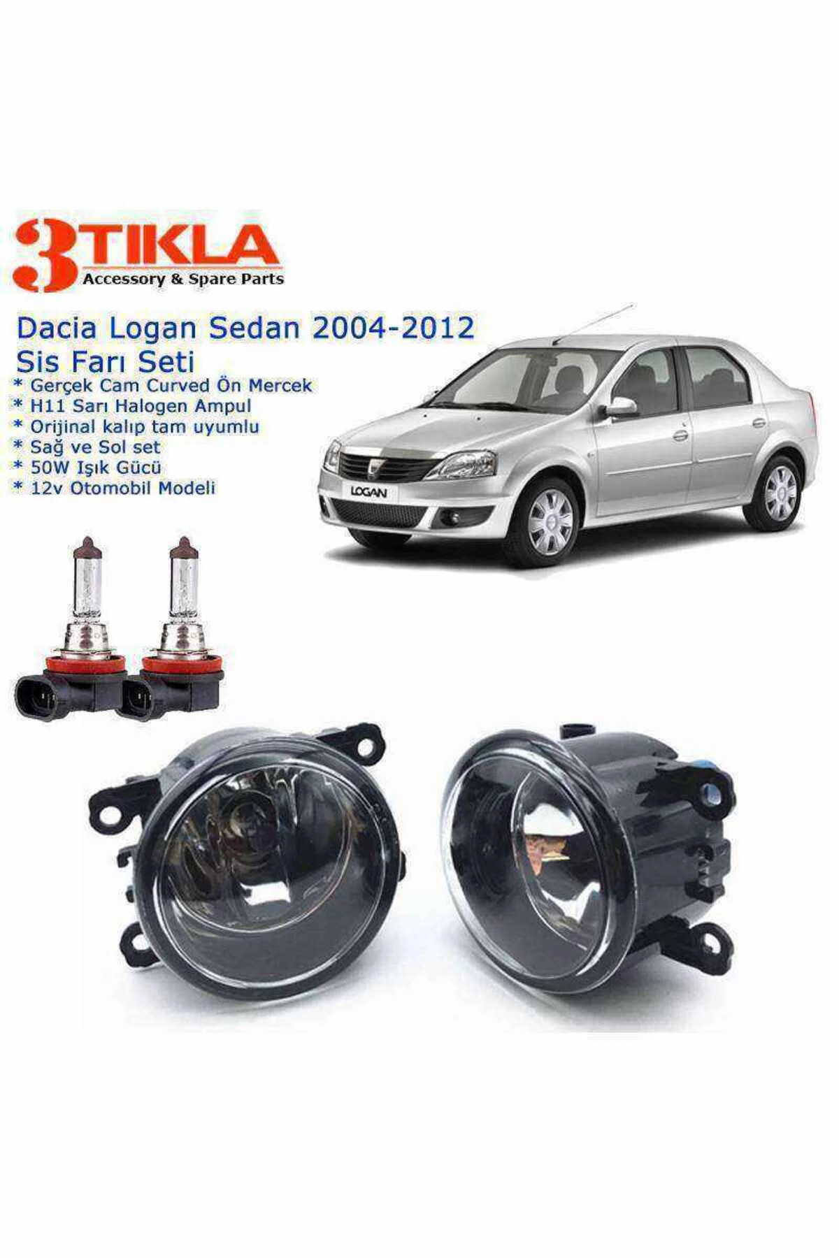 Dacia Logan Sedan 2009 Sis Farı Set Oem: 8200074008