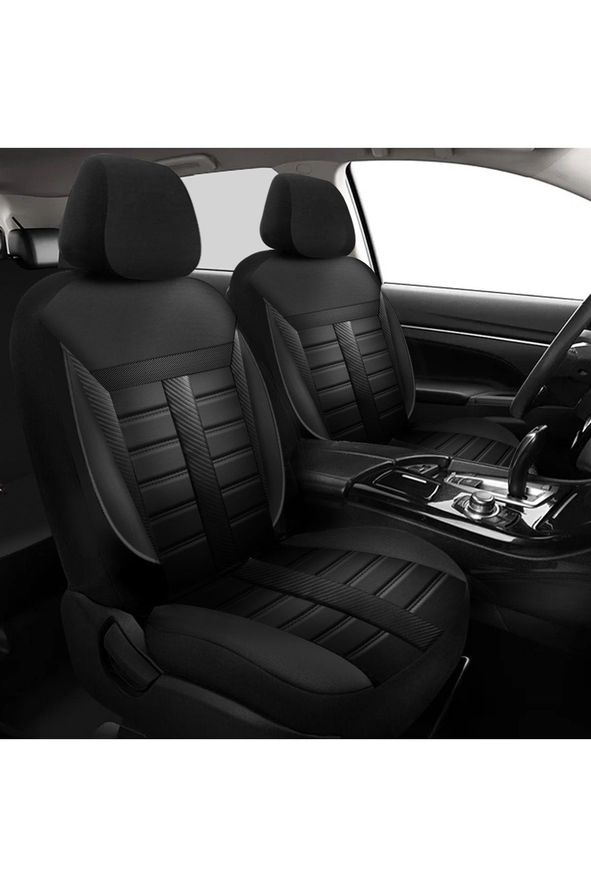 Dacia Logan Uyumlu Koltuk Kılıfı Talos Serisi Carbon Deri - Siyah