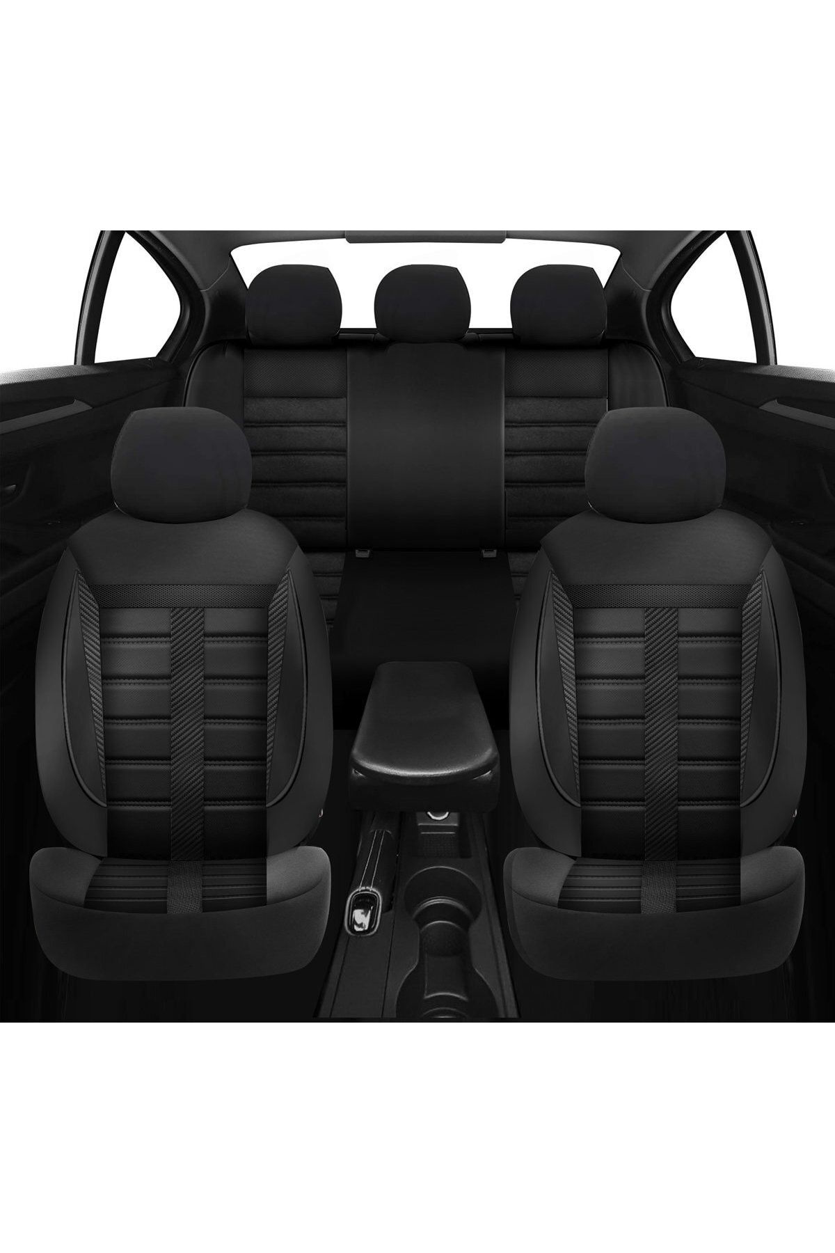 Dacia Logan Uyumlu Koltuk Kılıfı Talos Serisi Carbon Deri - Siyah
