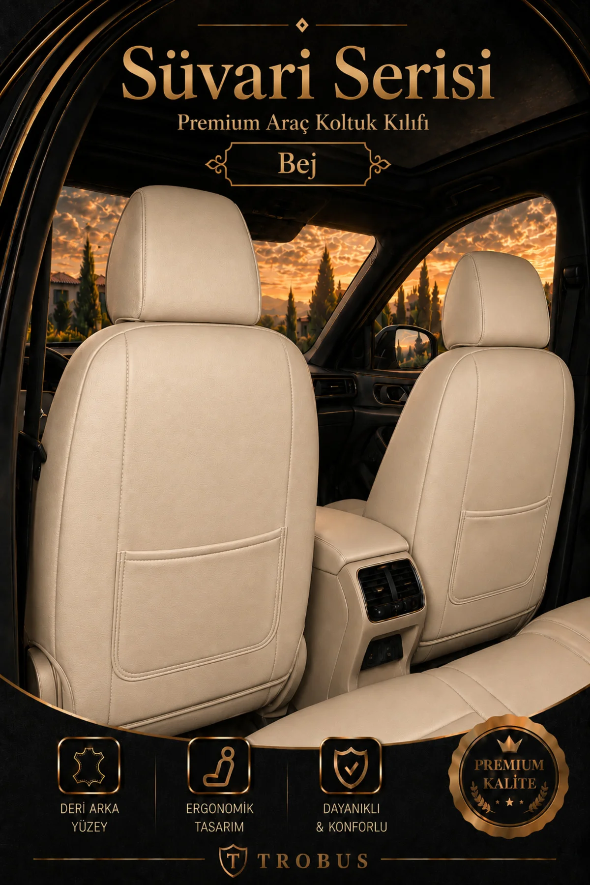 Dacia Sandero 2008 Sonrası Uyumlu Süvari Serisi Bej Premium Tay Tüyü Koltuk Kılıfı Fiyatı, Yorumları ve Özellikleri