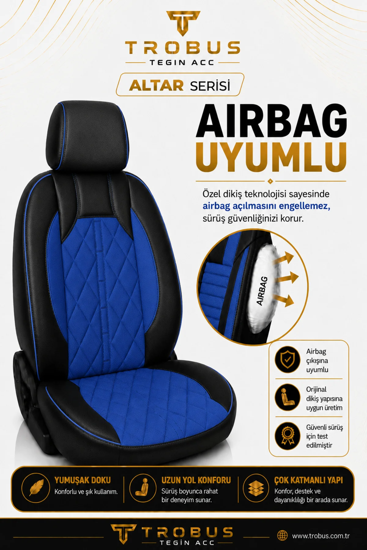 Dacia Sandero 2008+ Uyumlu Altar Serisi Tay Tüyü Siyah Premium Koltuk Kılıfı