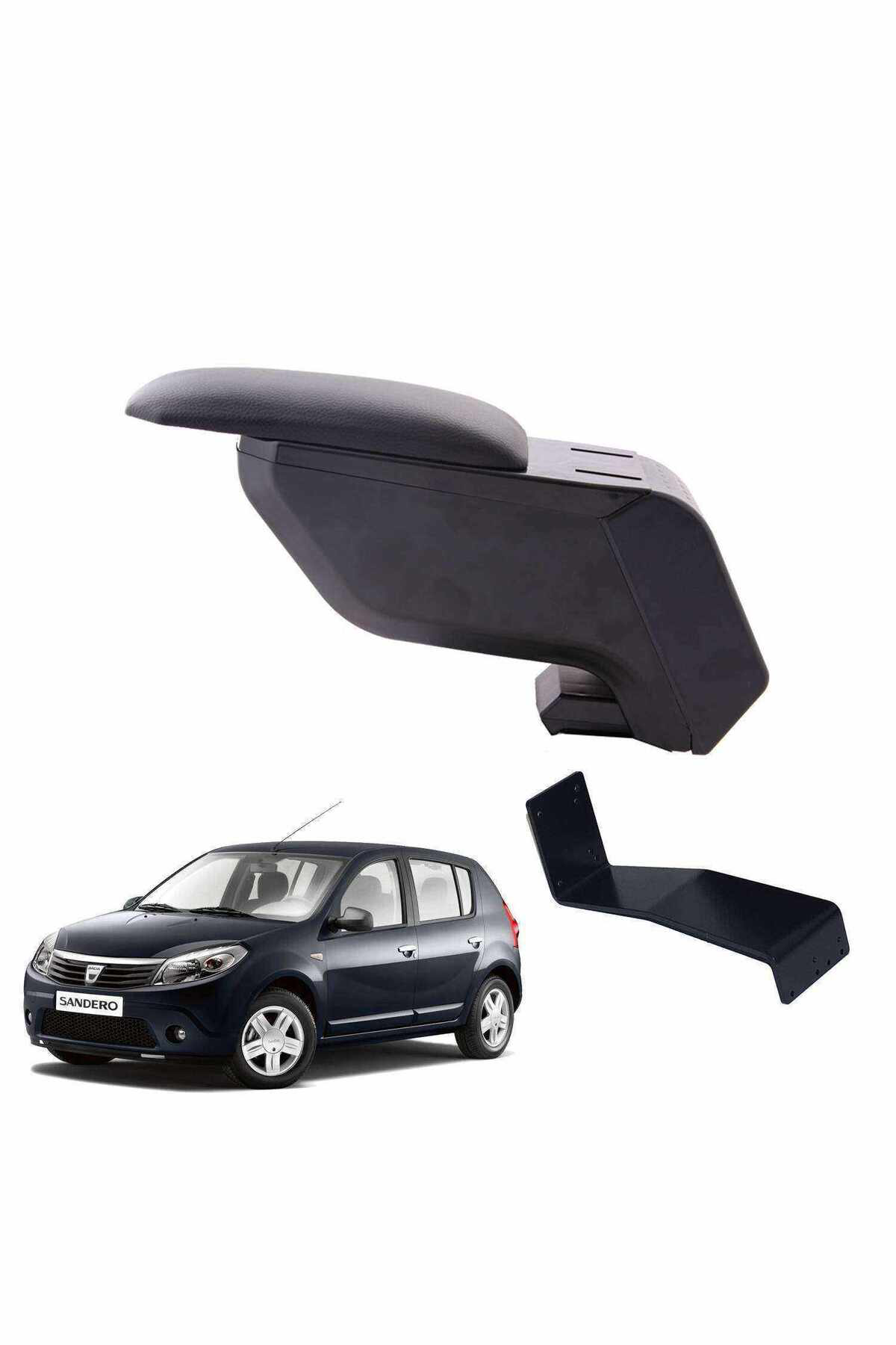 Dacia Sandero 2012 Delmesiz Çelik Ayaklı Siyah Kolçak Kol Dayama
