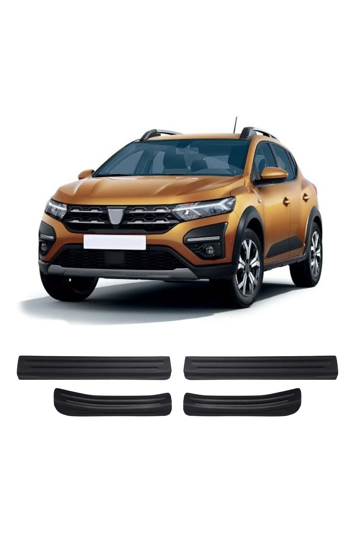 Dacia Sandero 2021 ve Sonrası Uyumlu Kapı Eşiği Koruma ABS 4 Parça Mat Siyah - Görsel 2