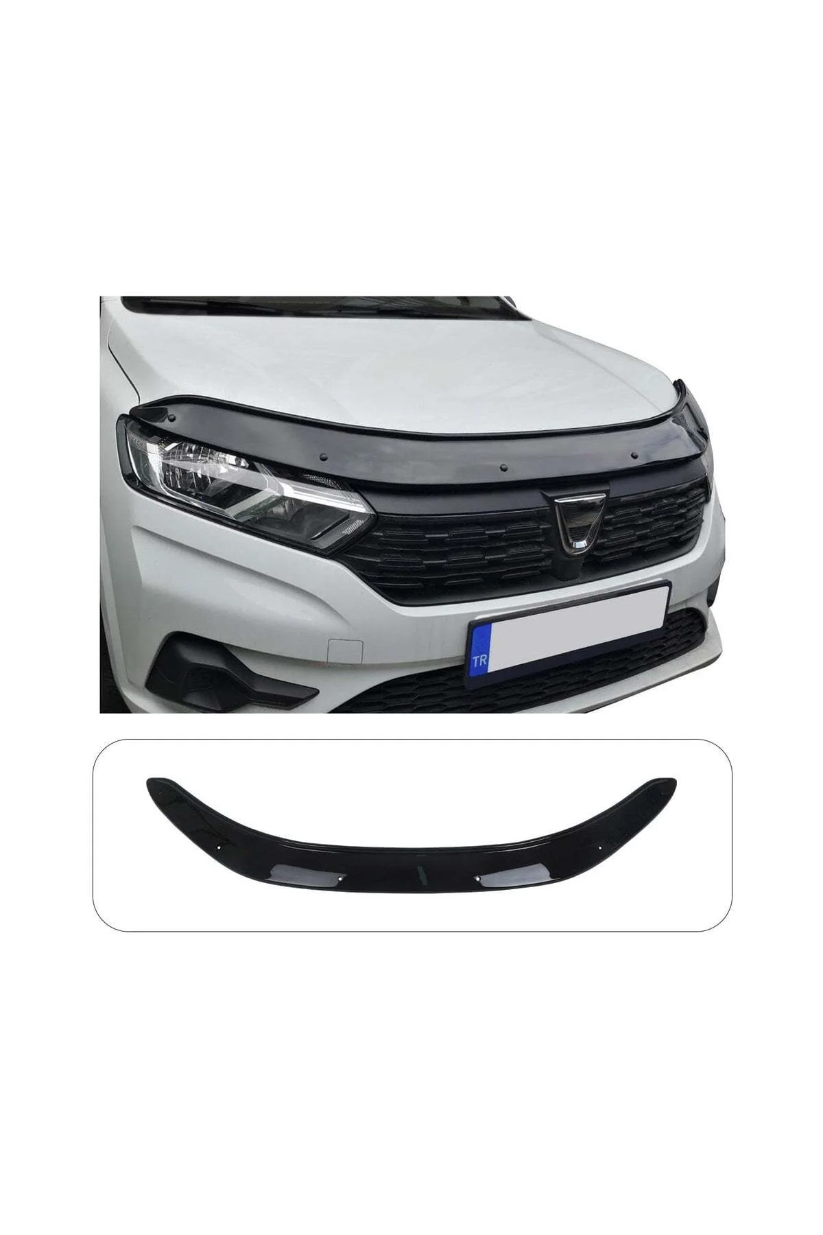 Dacia Sandero 2022 ve Sonrası Uyumlu Kaput Rüzgarlığı Ön Kaput Koruma ABS Parlak Siyah Dacia Sandero 2022 ve Sonrası Uyumlu Kaput Rüzgarlığı Ön Kaput Koruma ABS Parlak Siyah