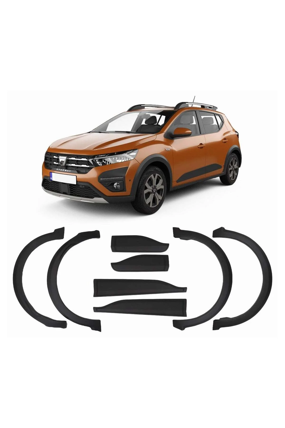 Dacia Sandero Stepway 2021 ve Sonrası Uyumlu Dodik Full Set 8 Parça ABS Mat Siyah - Görsel 3