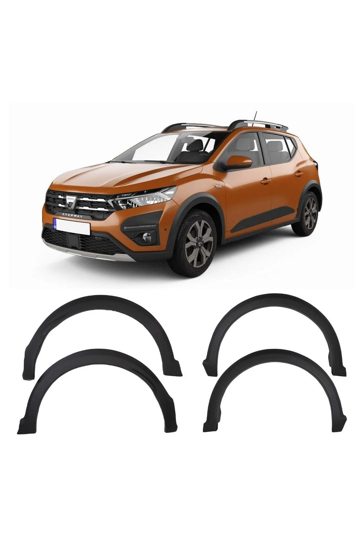 Dacia Sandero Stepway 2021 ve Sonrası Uyumlu Çamurluk Dodik Seti 4 Parça ABS Mat Siyah - Görsel 3
