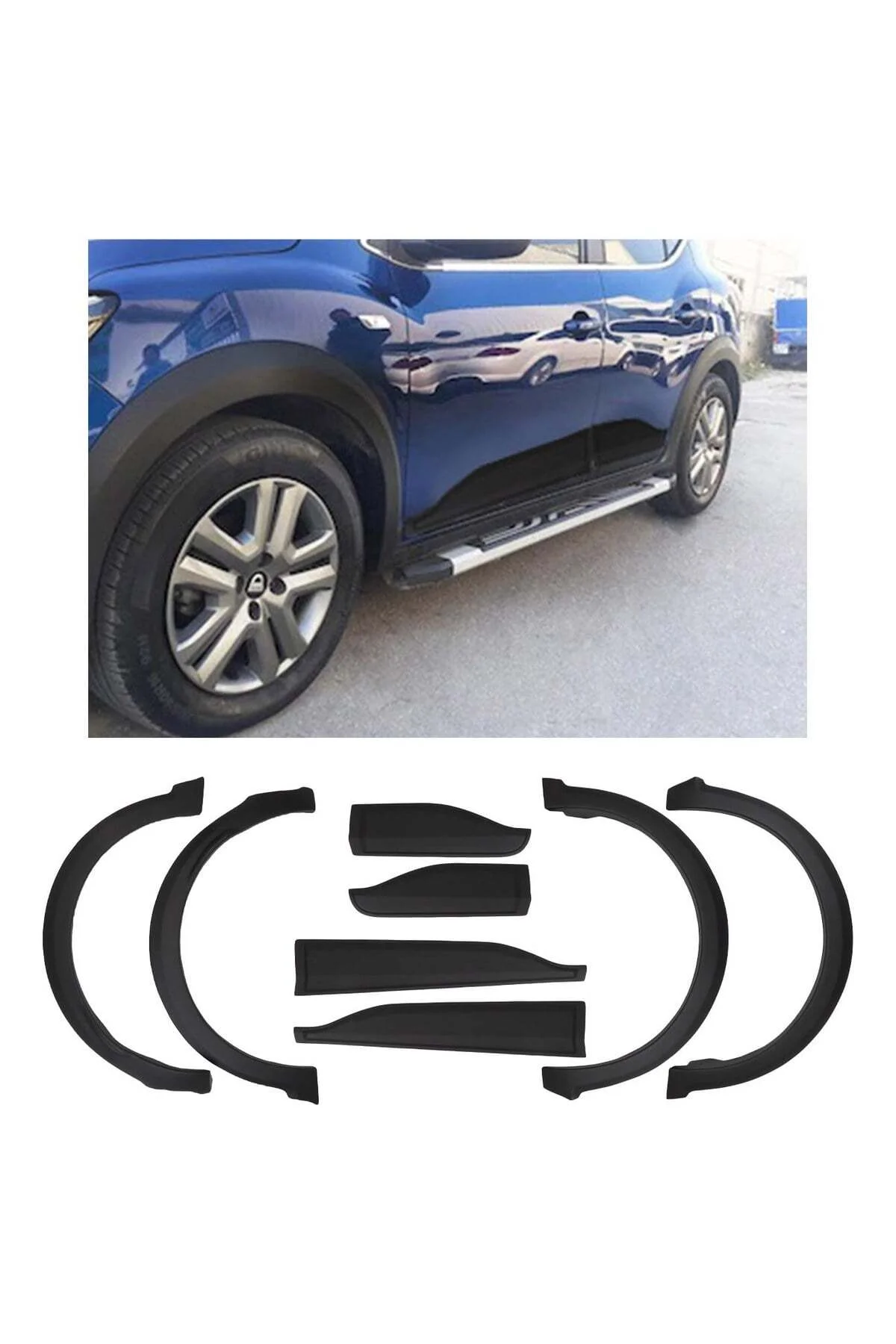 Dacia Sandero Stepway 2021 ve Sonrası Uyumlu Dodik Full Set 8 Parça ABS Mat Siyah - Görsel 2