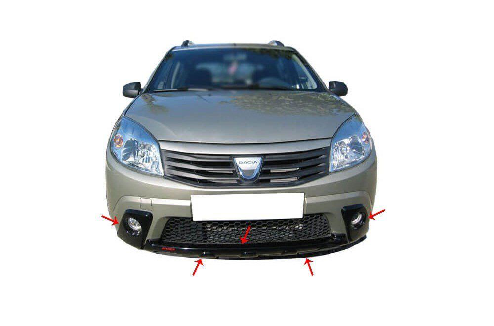 Dacia Sandero Uyumlu 1 Ön Tampon Altı (Sis Çerçeveli) 3 Parça Fib