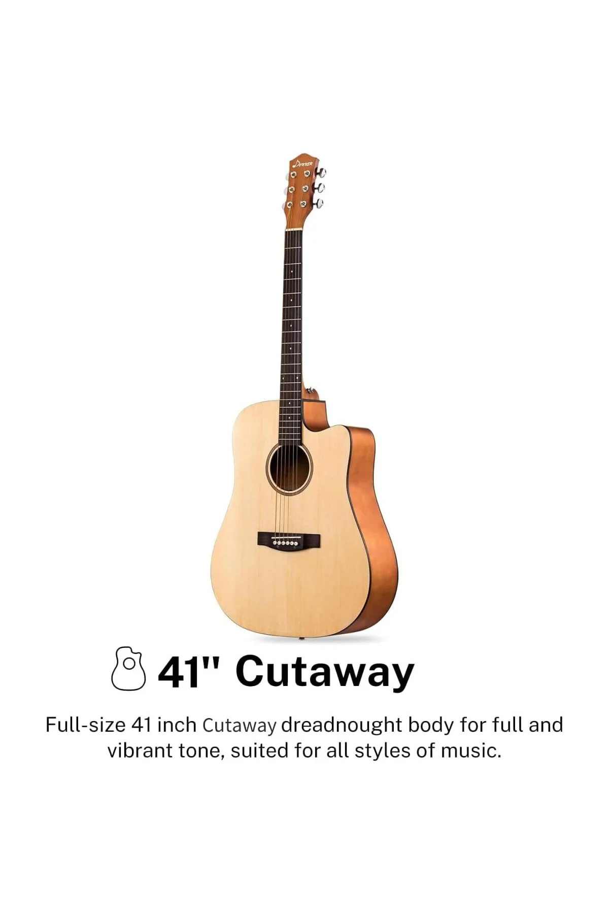 DAD-140C Dreadnought Akustik Gitar Paketi (Natural)