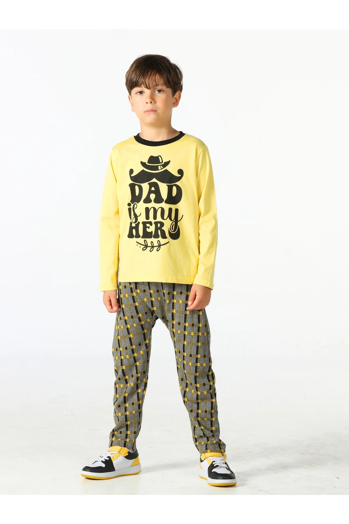 Dad my Hero Erkek Çocuk Pantolon + Uzun Kollu Tshirt 2'li Set