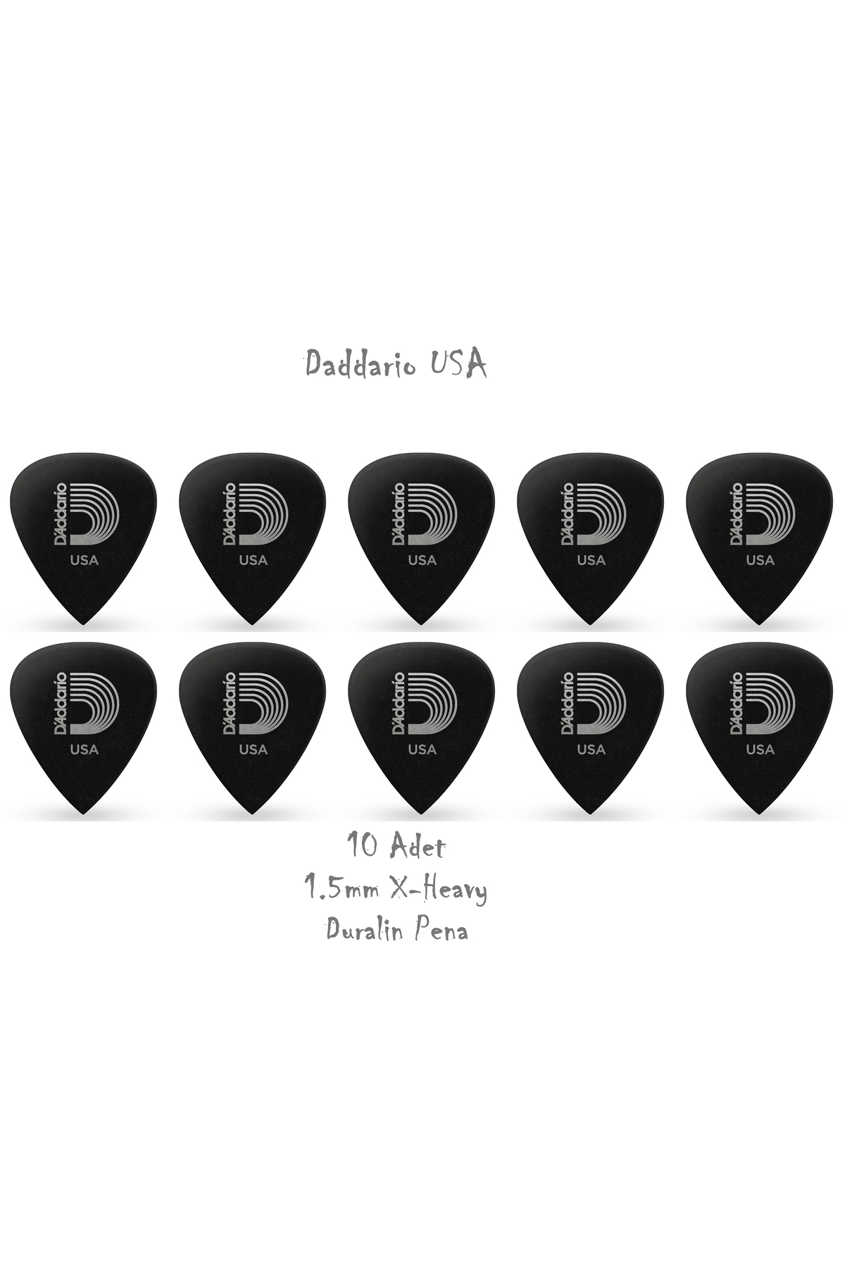 Planet Waves Daddario 1Dbk7-10 Duralin 1.5Mm Extra Heavy Picks - 10 Adet Pena