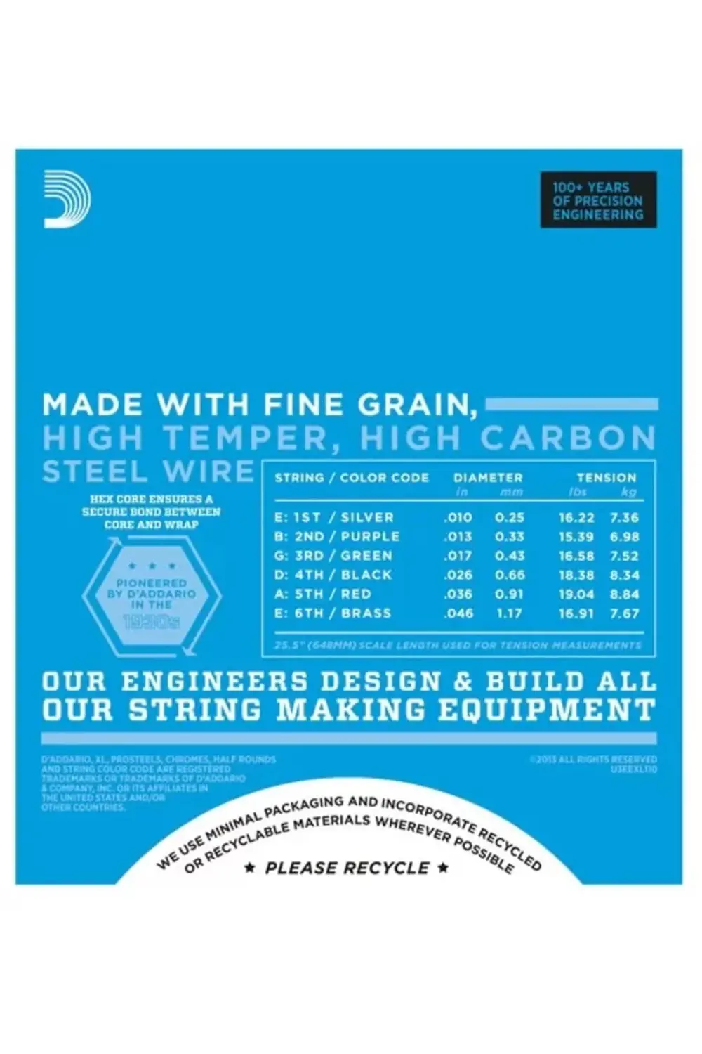 D'Addario (3 Set) Elektro Gitar Tel S, Xl, 10-46, Nickel